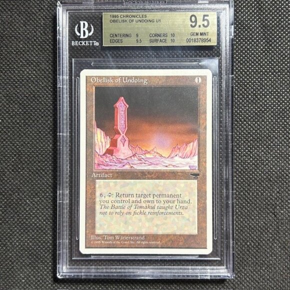 1995 MTG Magic The Gathering CHRONICLES OBELISK OF UNDOING BGS 9.5 Gem Mint - Picture 1 of 3